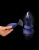 Синий конический стеклянный вибростимулятор с пультом ДУ и присоской - 10,2 см.